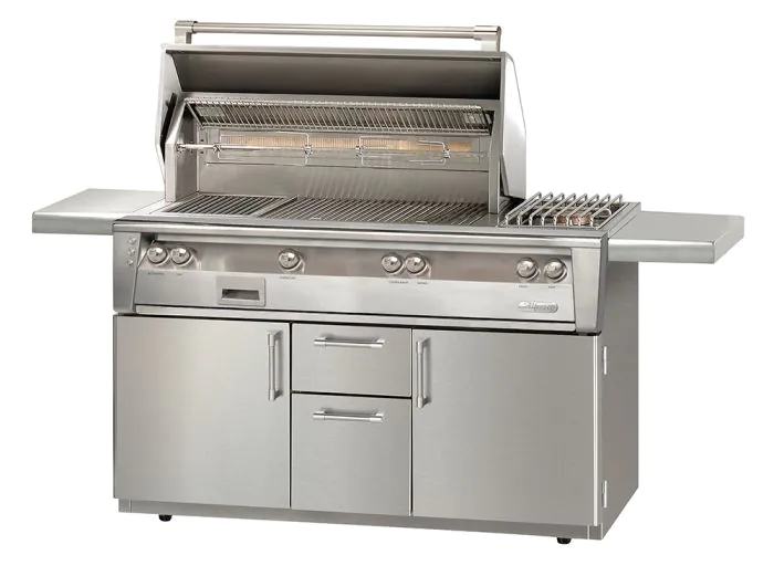 Alfresco ALXE 56-inch Deluxe Freestanding Gas Grill with Side Burner & Rotisserie - Natural Gas - ALXE-56C-NG