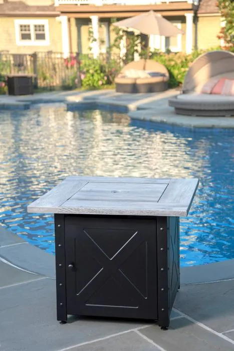 Moderna 30-Inch Weathered Gray Wood Fire Table LP can be found at the following stores