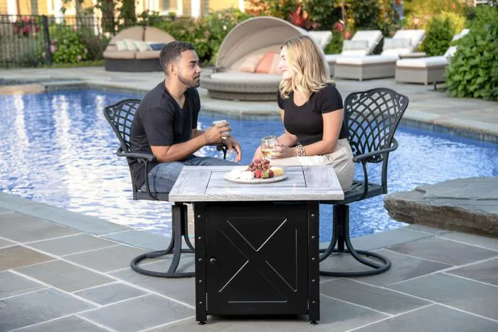 Moderna 30-Inch Weathered Gray Wood Fire Table LP can be found at the following stores