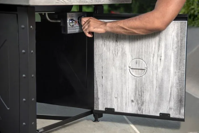 Moderna 30-Inch Weathered Gray Wood Fire Table LP can be found at the following stores