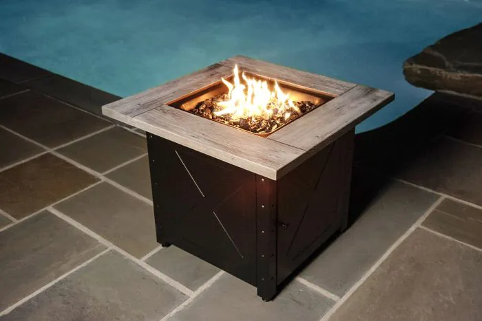 Moderna 30-Inch Weathered Gray Wood Fire Table LP can be found at the following stores