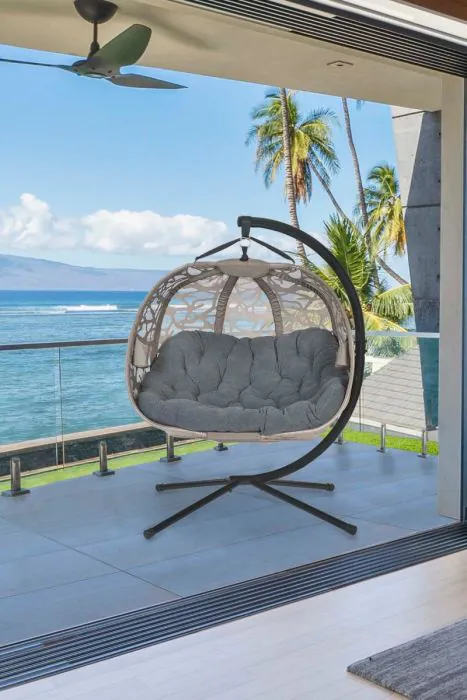 FlowerHouse Hanging Pumpkin Patio Loveseat Chair w Stand-Branch