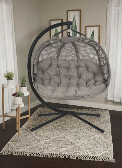 FlowerHouse Hanging Pumpkin Patio Loveseat Chair w Stand-Branch