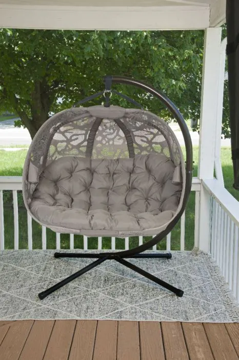 FlowerHouse Hanging Pumpkin Patio Loveseat Chair w Stand-Branch