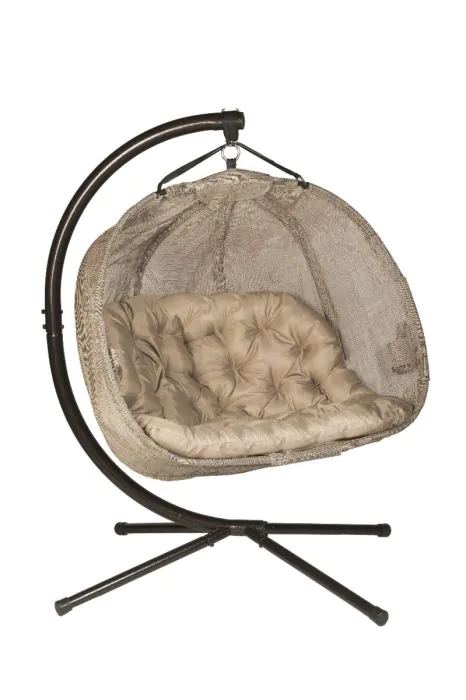 FlowerHouse Hanging Pumpkin Patio Loveseat Chair w Stand-Bark - FHPC100-BRK