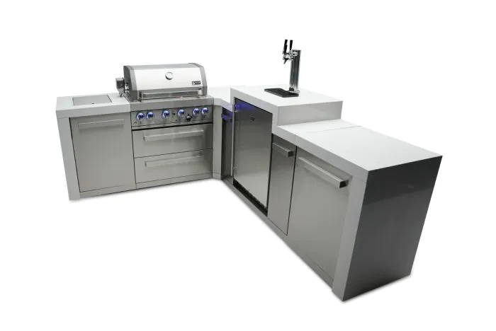 Mont Alpi 400 Deluxe Island with a 90 Degree Corner and Kegerator - MAi400-D90KEG