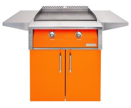 Alfresco 30-Inch Dedicated Griddle with Cart - Propane - Luminous Orange-Gloss - AXE-30GTC-LP-S2005