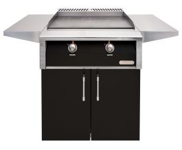 Alfresco 30-Inch Dedicated Griddle with Cart - Natural Gas - Jet Black-Gloss - AXE-30GTC-NG-S9005