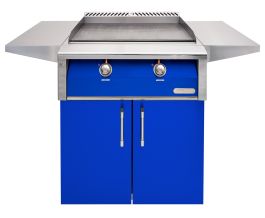 Alfresco 30-Inch Dedicated Griddle with Cart - Natural Gas - Ultramarine Blue-Gloss - AXE-30GTC-NG-S5002