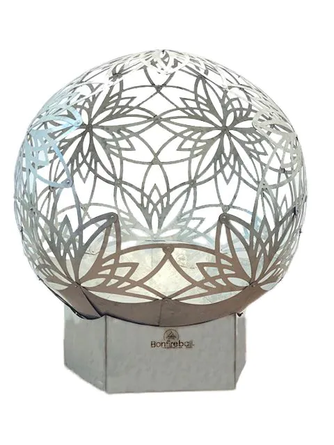 Flowerhouse 24-Inch Bonfireball Fire Pit - Lotus in Stainless Steel - 24BFBL-SS
