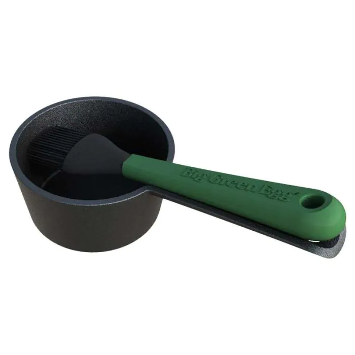 Big Green Egg Cast Iron Sauce Pot with Basting Brush - 117663