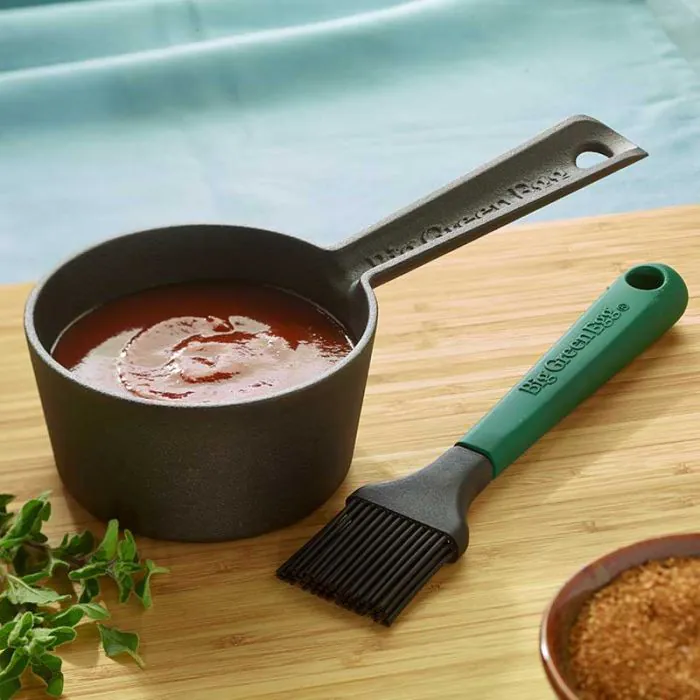 Big Green Egg Cast Iron Sauce Pot with Basting Brush - 117663