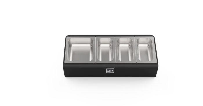 Alfa Topping Station 4 Trays With Lids - AC-PIG-4