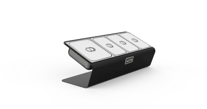 Alfa Topping Station 4 Trays With Lids - AC-PIG-4