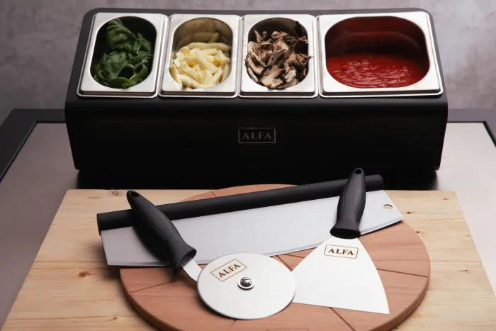 Alfa Topping Station 4 Trays With Lids - AC-PIG-4