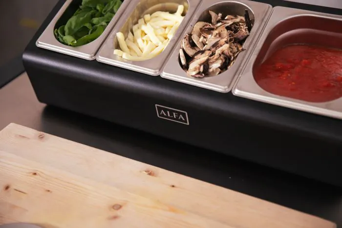Alfa Topping Station 4 Trays With Lids - AC-PIG-4