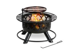 HEATMAXX 32” Wood Fire Pit w Grill - SRFP9624