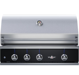 Delta Heat 38-Inch 3-Burner Built-In Natural Gas Grill w Rotisserie - Black Control Panel - DHBQ38R-KN