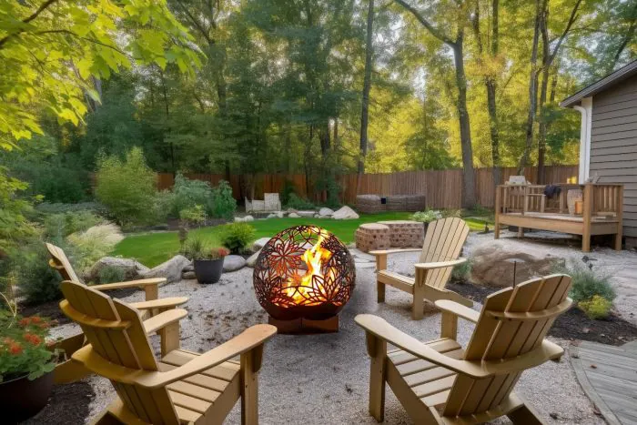 Flowerhouse 50-Inch Bonfireball Fire Pit - Lotus in Stainless Steel - 50BFBL-SS