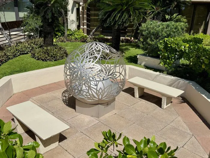 Flowerhouse 50-Inch Bonfireball Fire Pit - Lotus in Stainless Steel - 50BFBL-SS