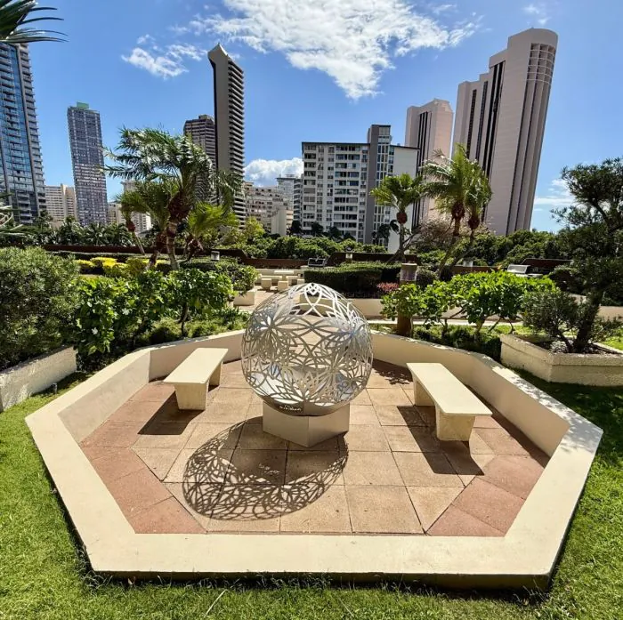 Flowerhouse 50-Inch Bonfireball Fire Pit - Lotus in Stainless Steel - 50BFBL-SS